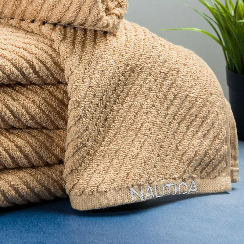 Nautica Riviera Soft Cotton Hand Towel (Light Tan) - Set Of Six media 3