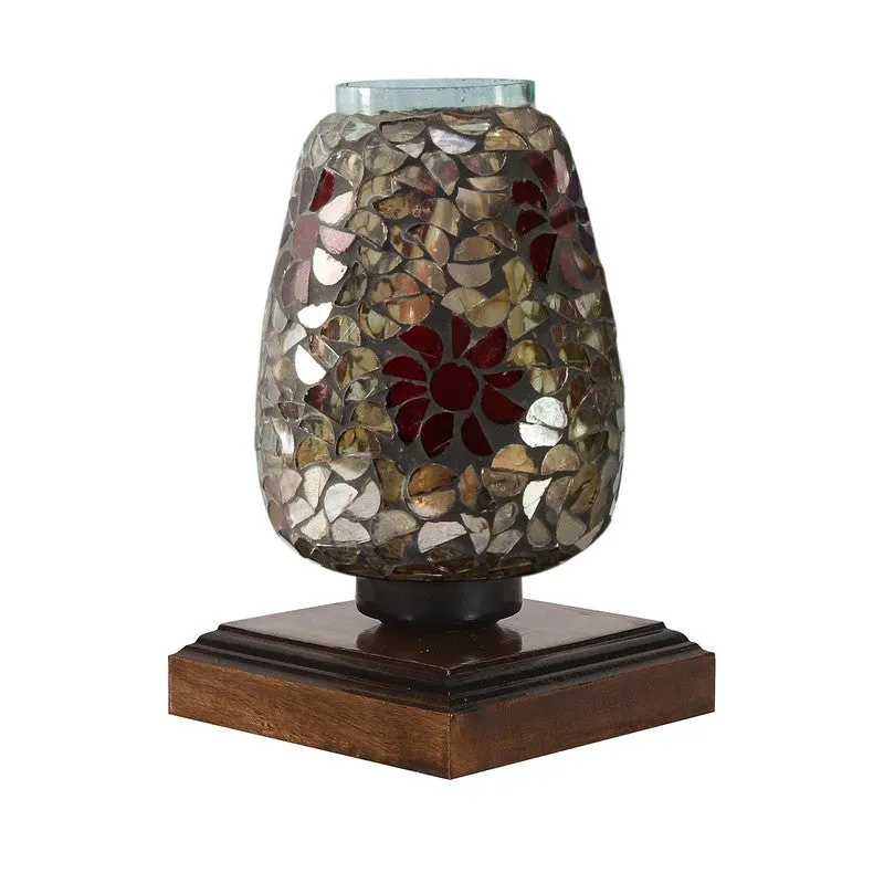 Veloura Mosaic Glass Table Lamp With Wooden Base - Multicolor media 5