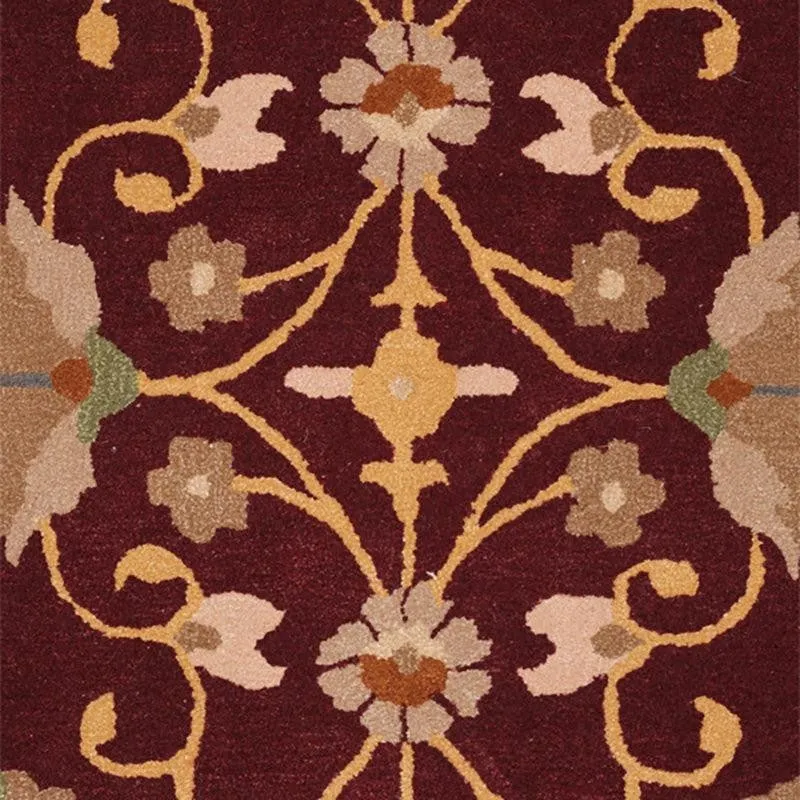 Sedna Hand Tufted Ethnic Wool & Nylon Carpet - Maroon media 5