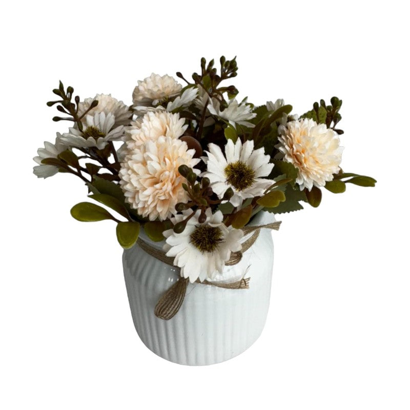 Faux Noro Artificial Flower Bunch with Ceramic Pot media 4