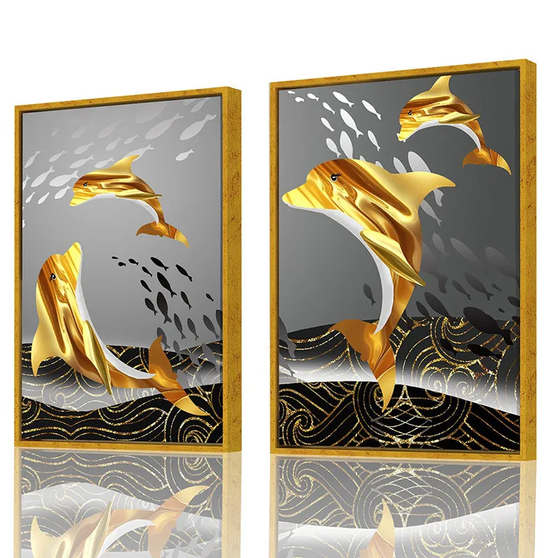 Foiled Dolphins Wall Art - Set Of Two media 3