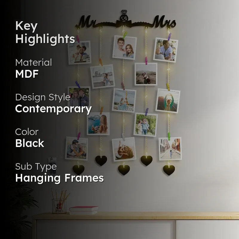 Weave "Mr & Mrs" Photo Frame - Black media 2