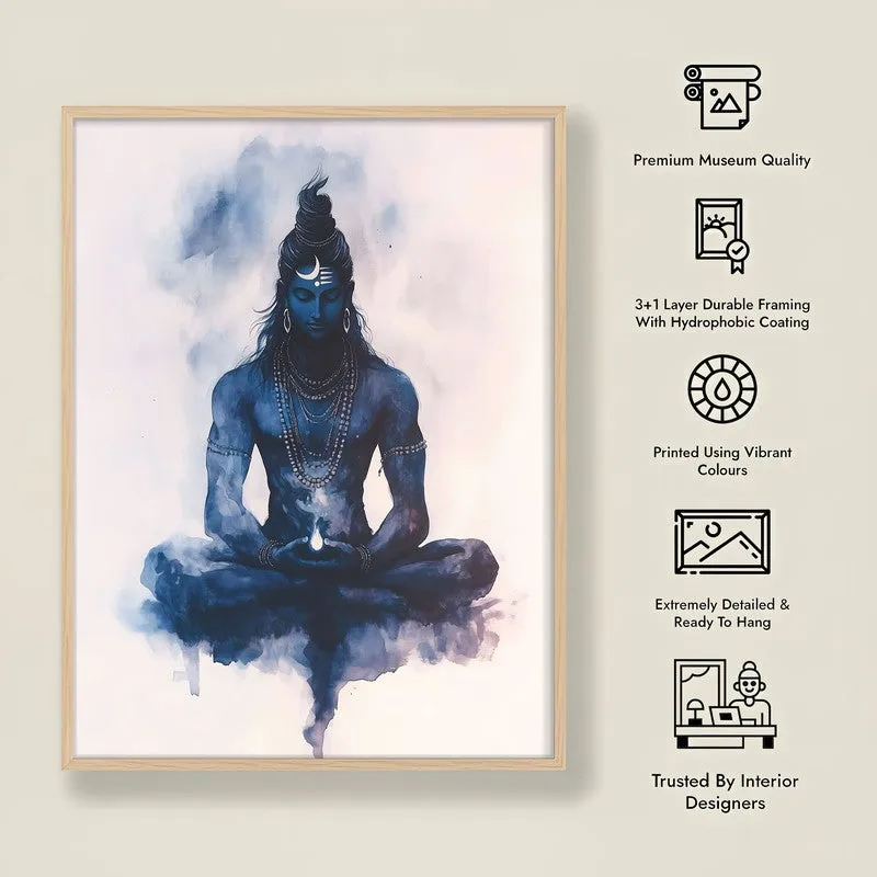 Divine Chandra Chooda Spiritual Archival Paper Wall Painting - Natural Brown Frame media 8