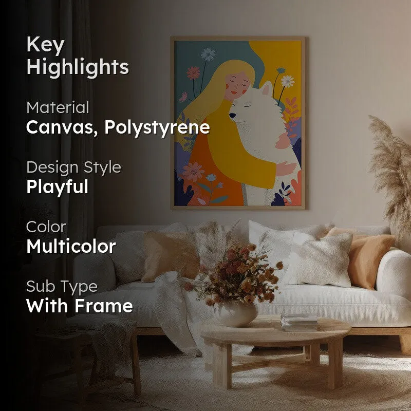 Aurelle Canvas Wall Painting With Brown Frame media 2