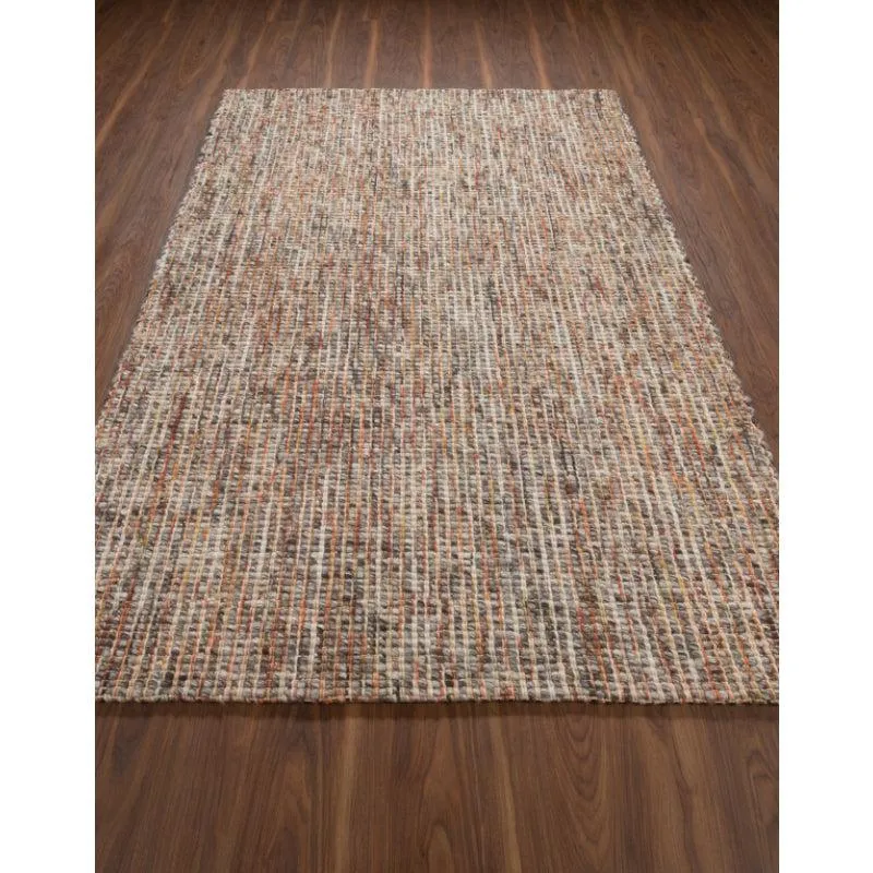 Artistry Threads Hand Woven Wool Rug - Orange & Brown media 3