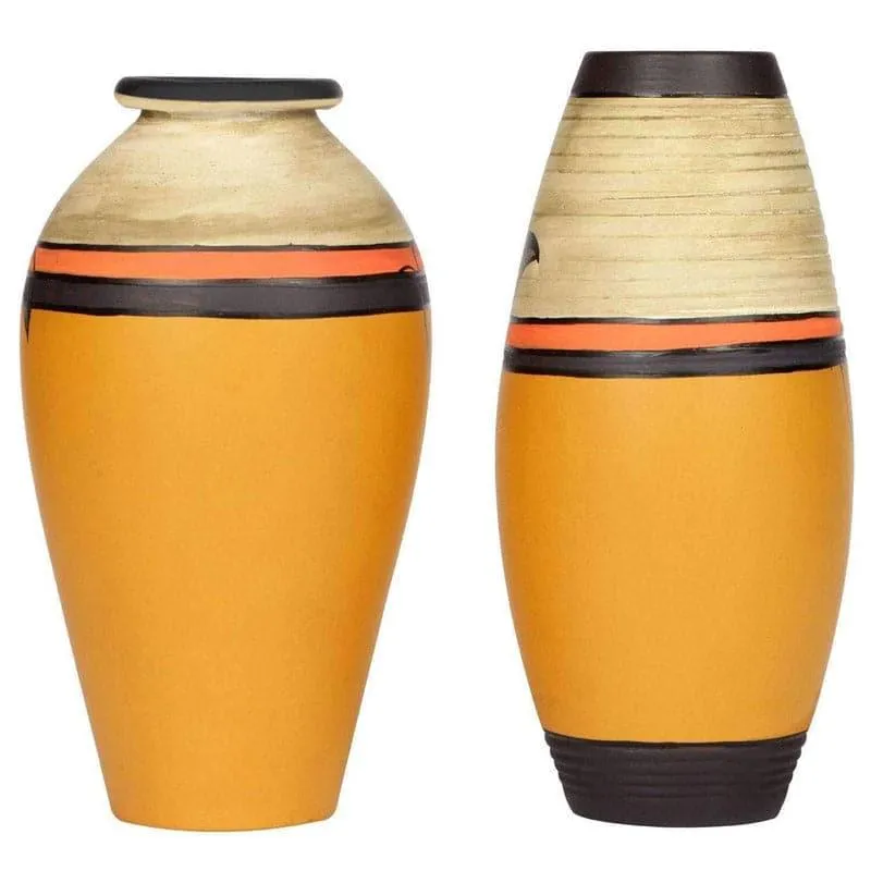 Mazhcli Muse Tribal Terracotta Vase - Set Of Two media 4