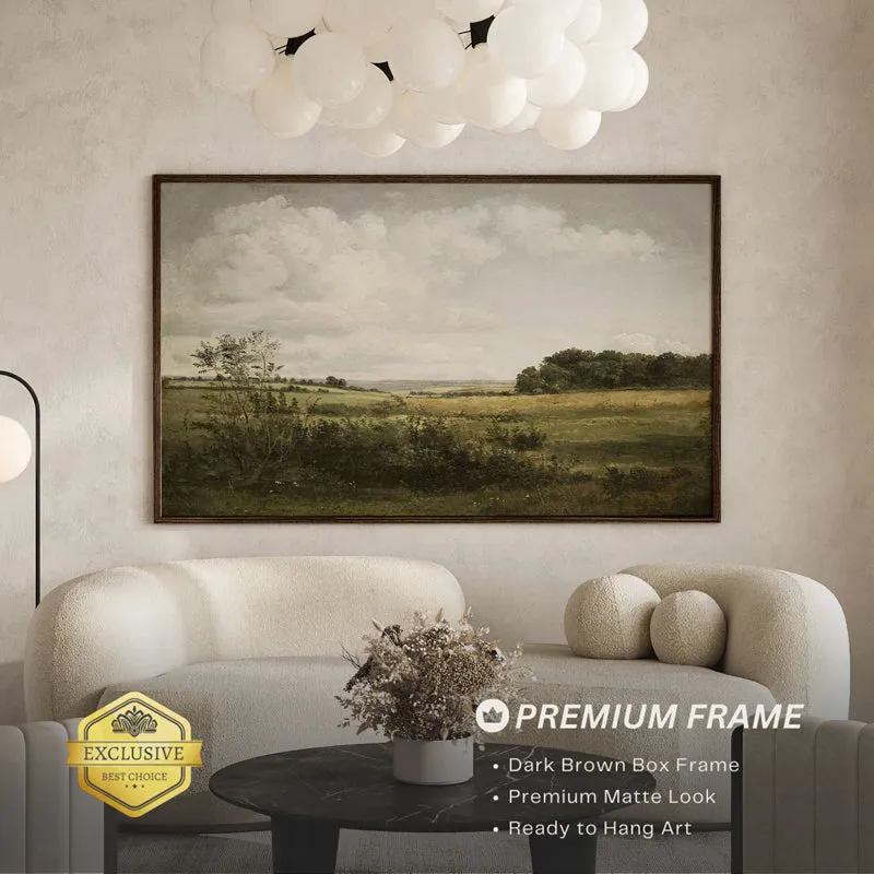 Clouds & Fields Wood Wall Art With Frame - Black media 3