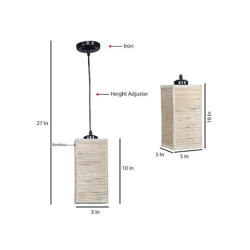 Megizza Bamboo Cane Ceiling Lamp - Beige media 7