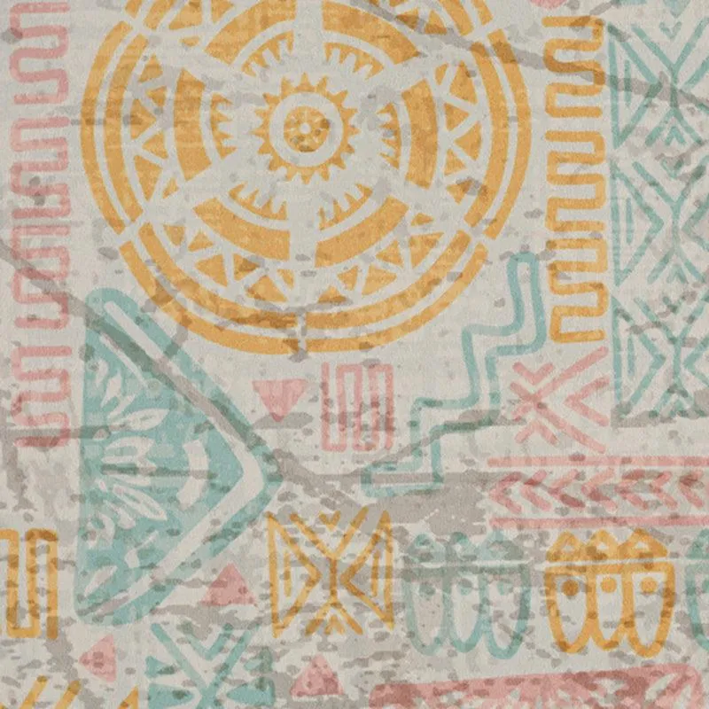Gildor Abstract Polyester Anti-Skid Carpet - Grey & Yellow media 8