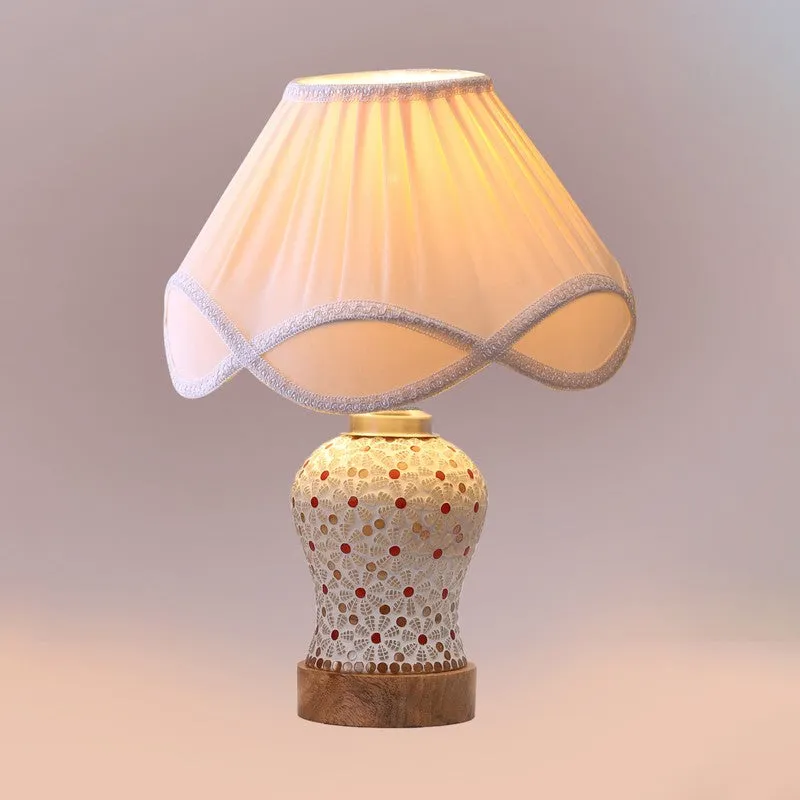 Baskex Arc Pleated Wooden Table Lamp - Multicolor media 6