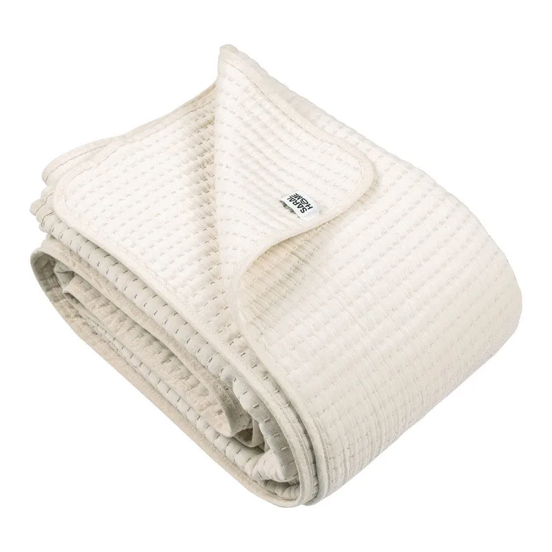 Ivory Self Stripe Comforter - Three Piece Set media 7