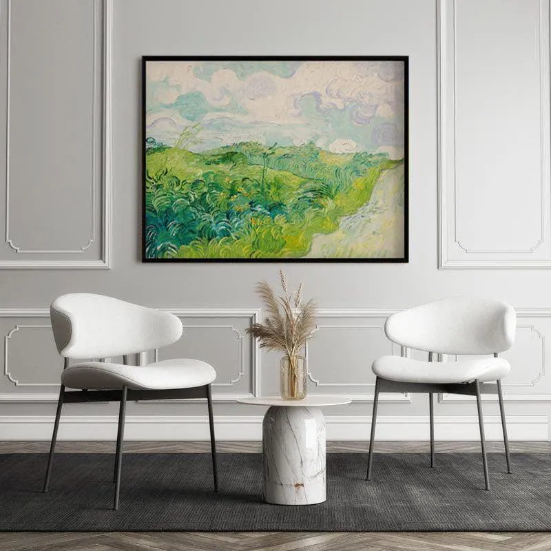 Green Wheat Fields Of Auvers By Vincent Van Gogh - Black Frame media 5