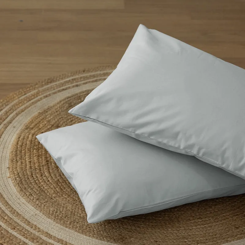 Maison Fitted Solid Cotton Bedsheet (Light Grey) - 400 TC - 13