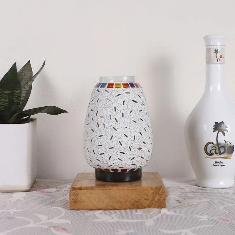 Aurvia Glass Table Lamp With Wooden Base - Multicolor media 4