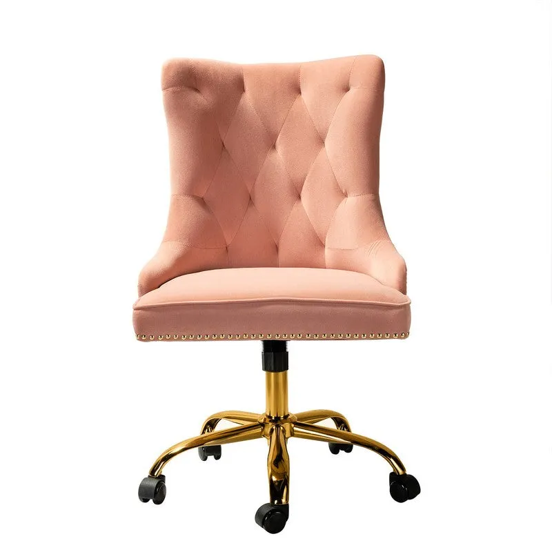 Seatra Neem Wood Office Chair - Pink media 4