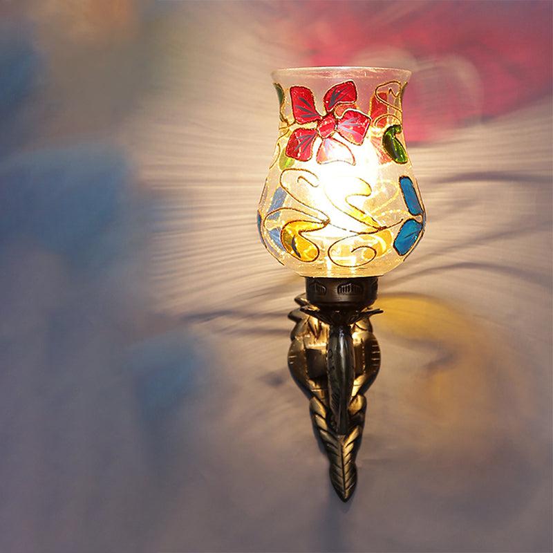 Fumo Floral Ziada Mosaic Glass & Metal Wall Lamp