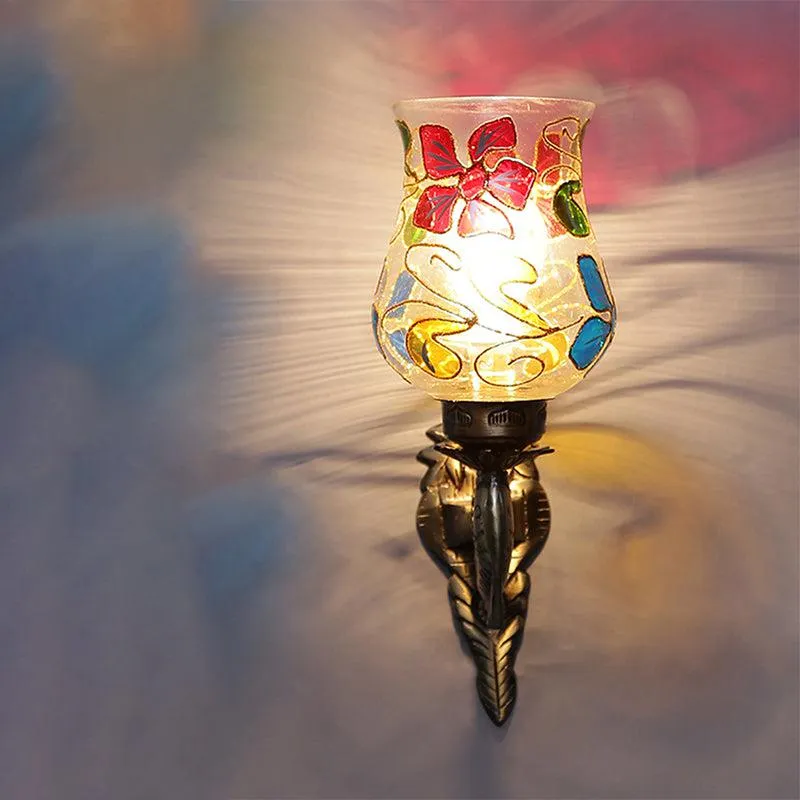 Fumo Floral Ziada Mosaic Glass & Metal Wall Lamp media 1