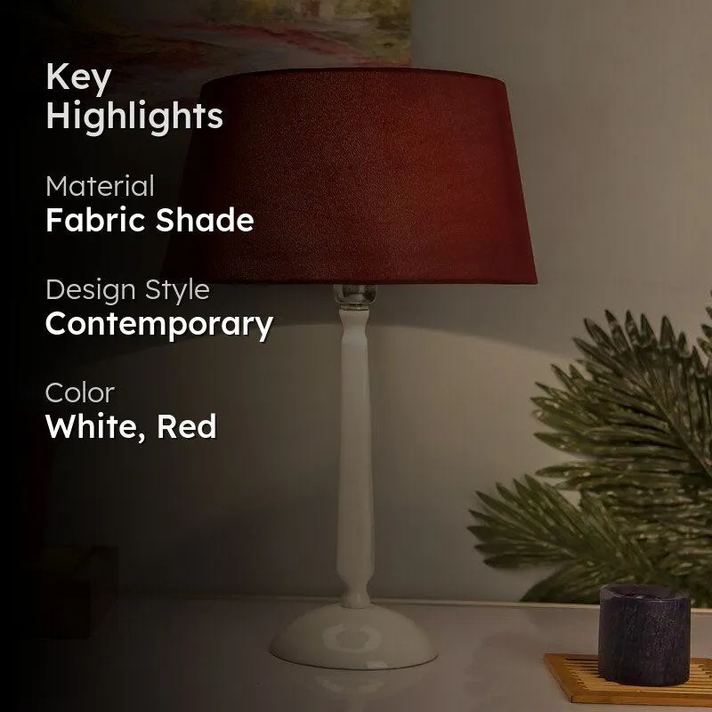 Marvel Luminary White Fabric Table Lamp - White,Red media 2