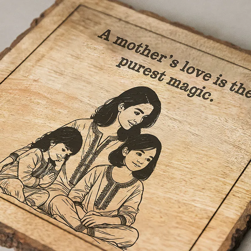Mother's Love Is Magic Wood Showpiece - Square media 4