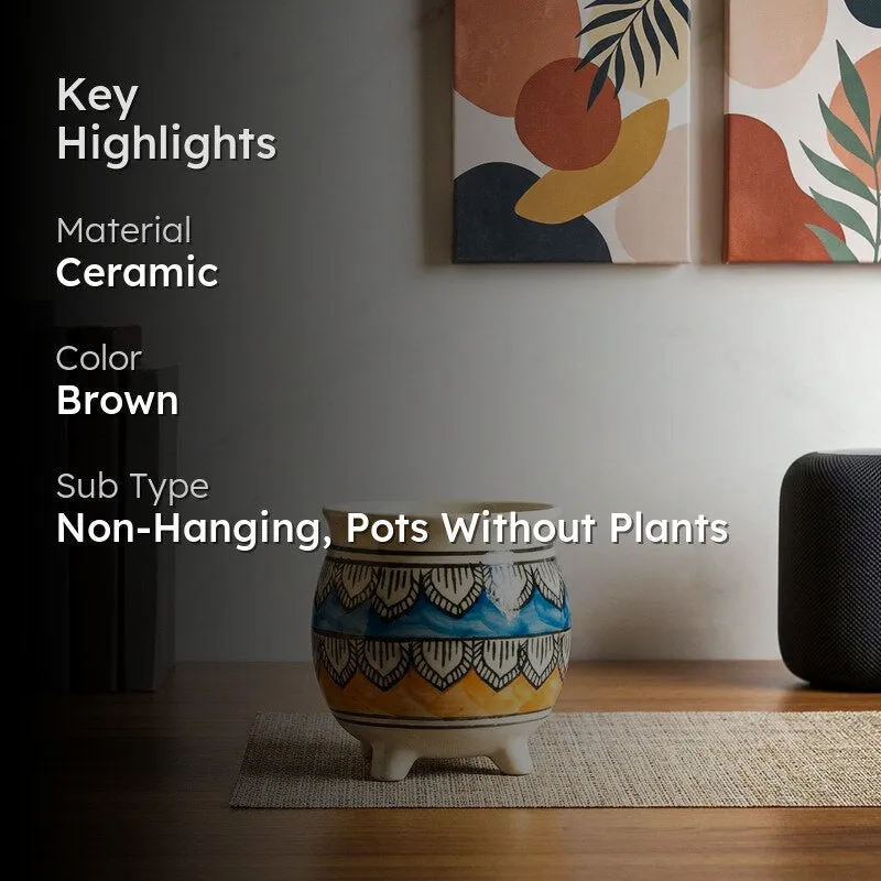 Druva Ethnic Planter - Blue & Yellow - 2