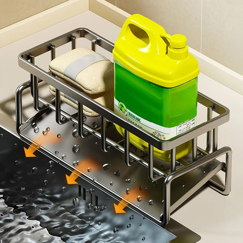 Stainless Steel Kitchen & Bathroom Organizer Rack - Black media 7