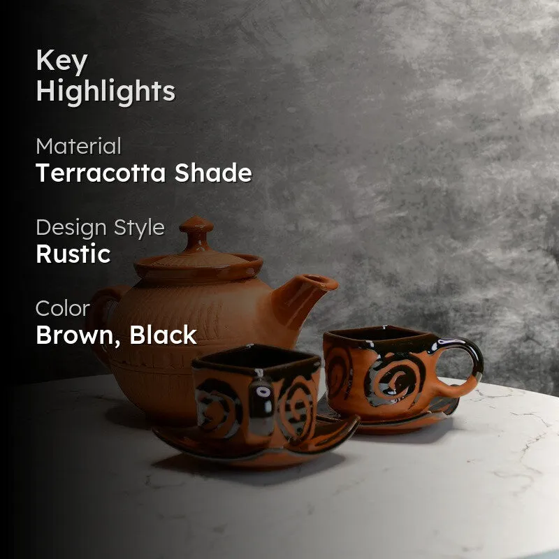 Clay Artistry Terracotta Tea Set & Tea Pots - Three Piece Set media 2
