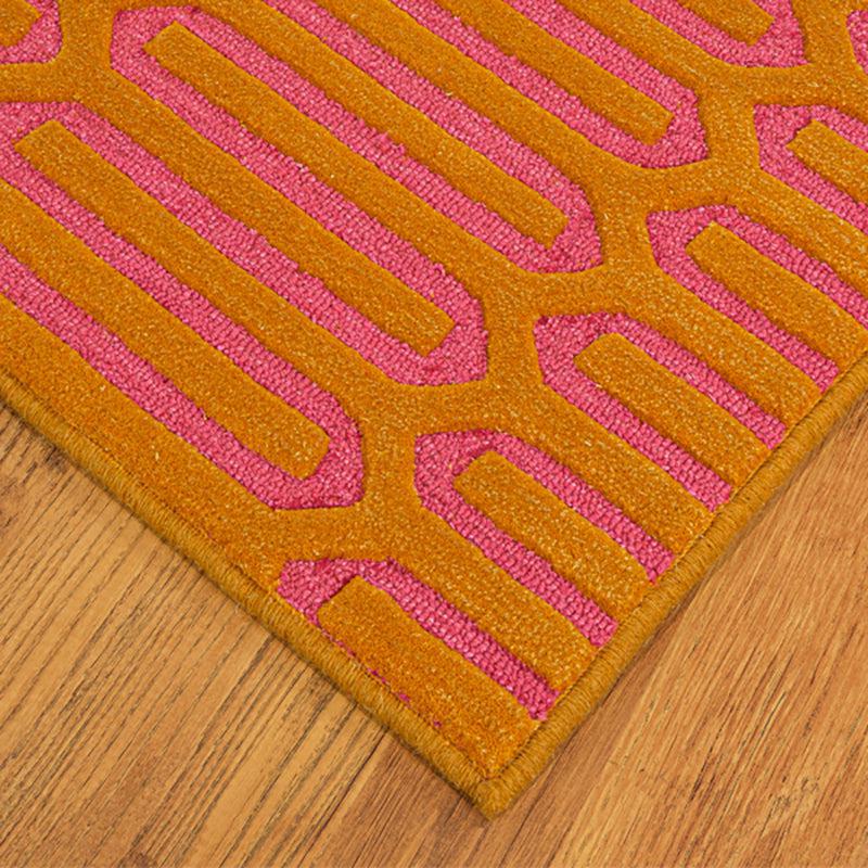 Diores Geometric Wool & Nylon Carpet - Orange media 7