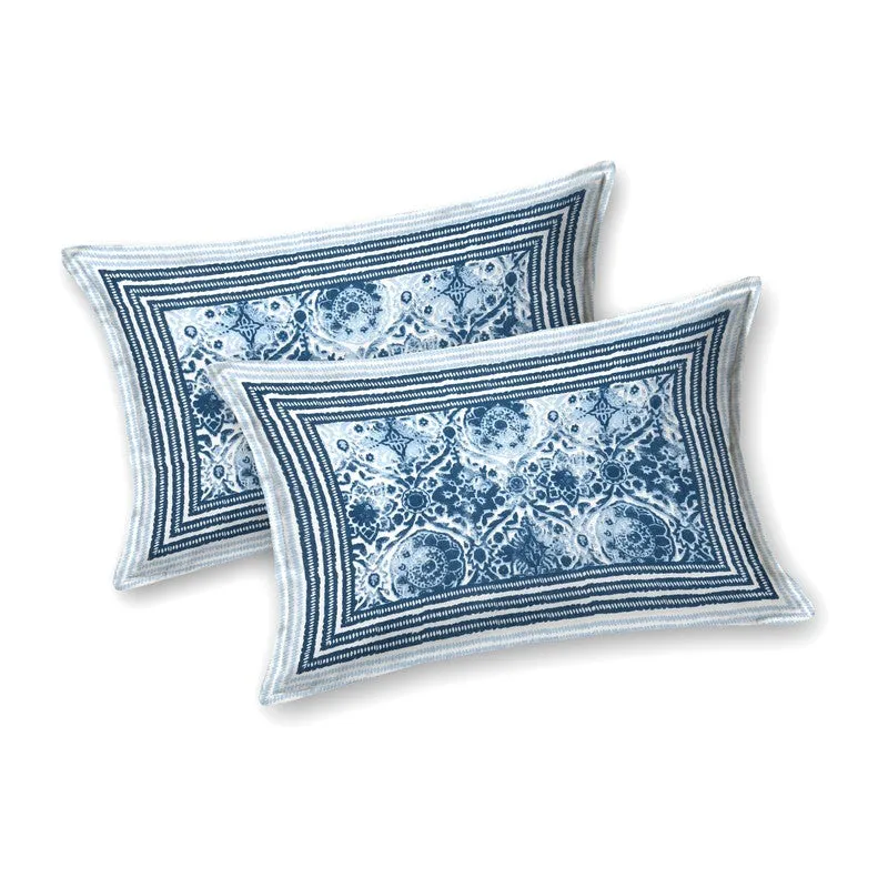 Loomet Cotton Bedsheet (Blue) - 240 TC media 5