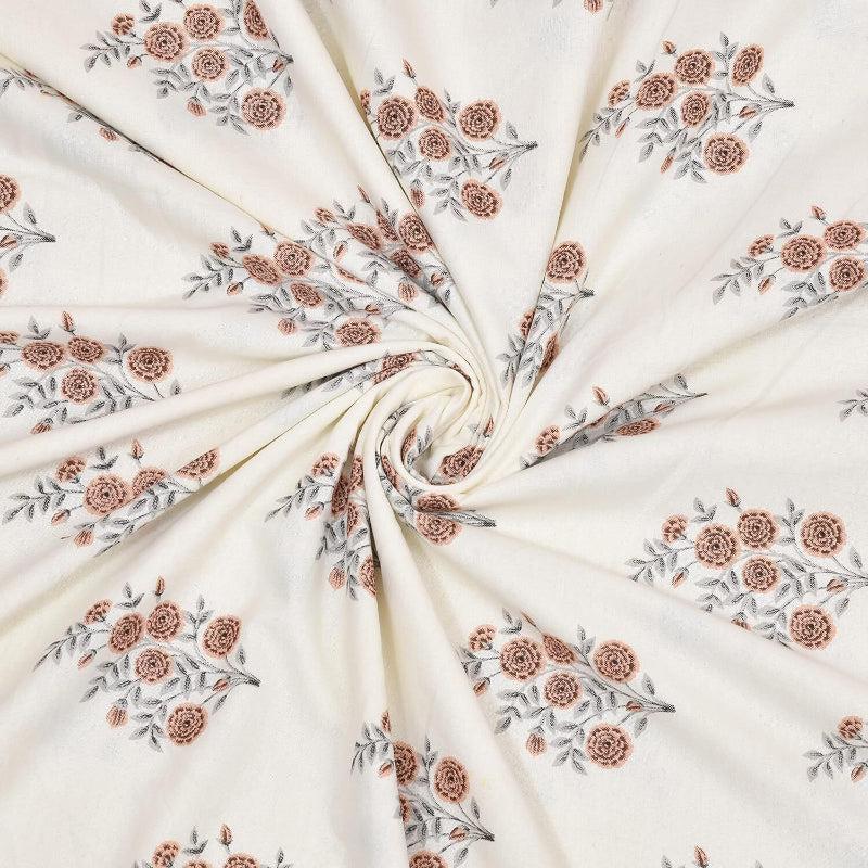 Hema Floral Reversible Cotton Dohar (Blue & Peach)  - 180 GSM media 4