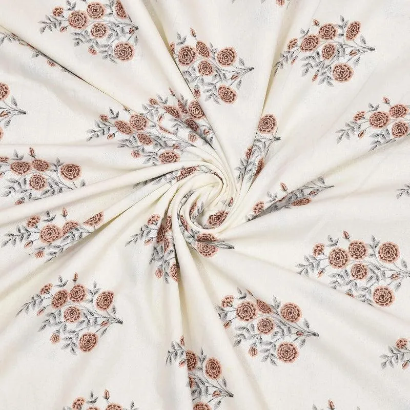 Hema Floral Reversible Cotton Dohar (Blue & Peach) - 180 GSM media 4