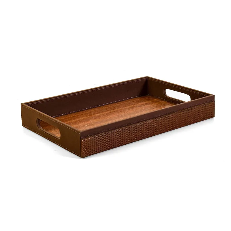 Trivox Faux Leather Serving Tray (Brown) - Set Of Two media 6