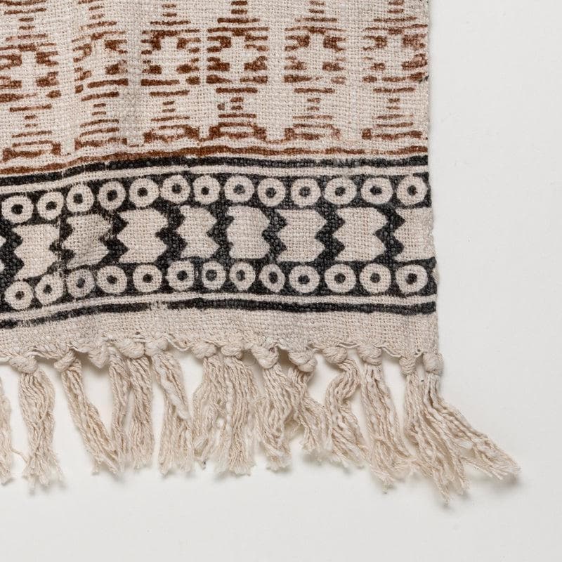 Faded Vintage Handblock Printed Throw media 5
