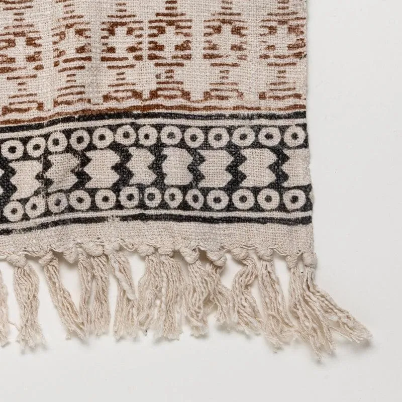 Faded Vintage Handblock Printed Throw media 5