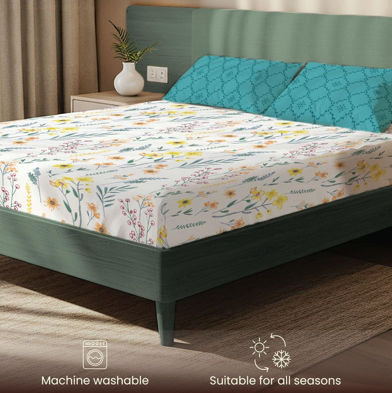 Floral Carnival Floral Cotton Bedsheets (Multicolor) - 200 TC media 6