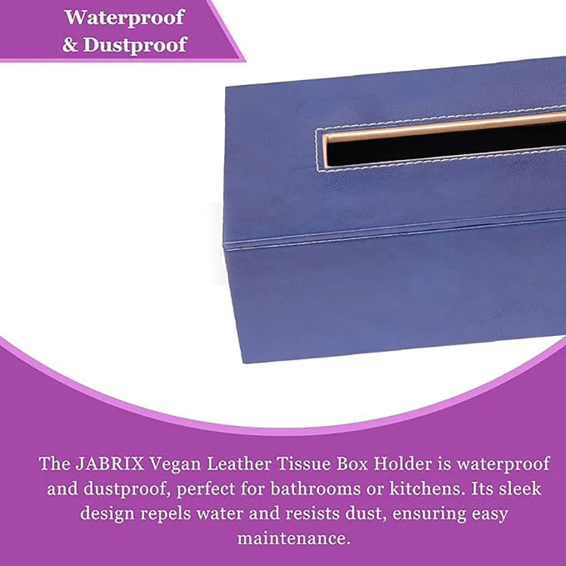 Elvan Faux Leather Tissue Holder - Blue media 4
