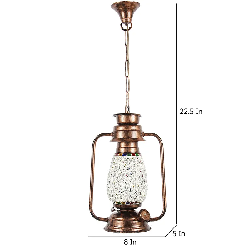 Siera Mosaic Lantern Glass Ceiling Lamp - Copper media 5
