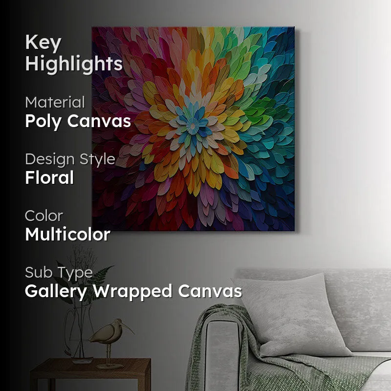 Colorful Petals Poly Canvas Wall Painting media 2