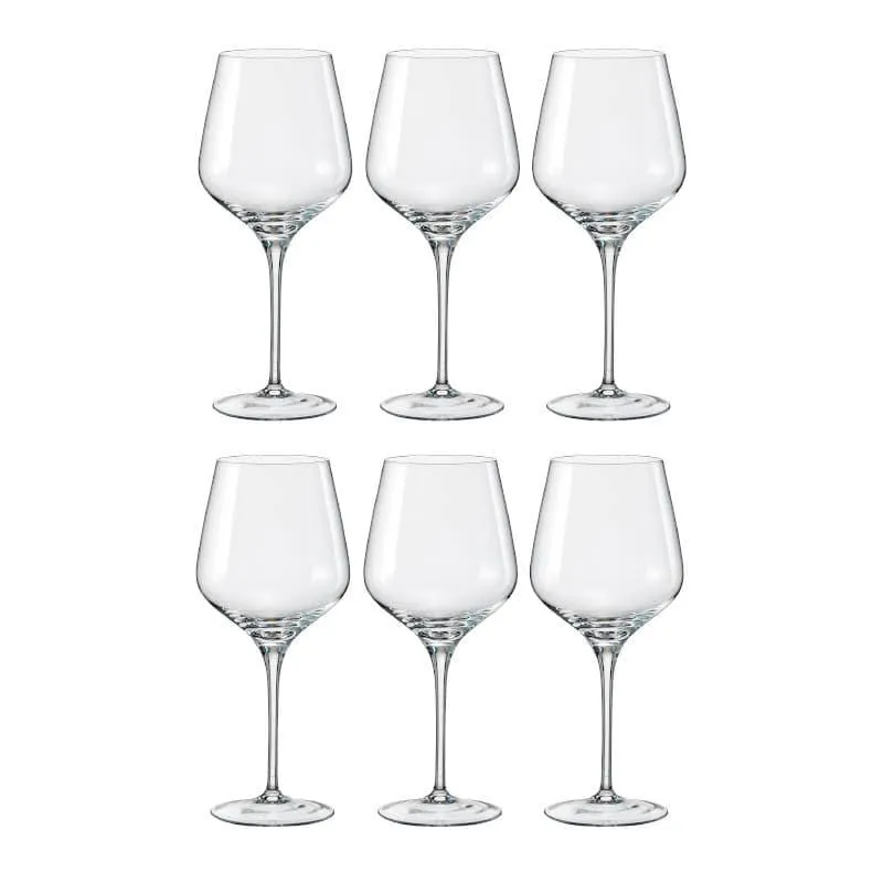 Nova Bohemia Crystal Red Wine Glasses (540 ML) - Set Of Six media 3
