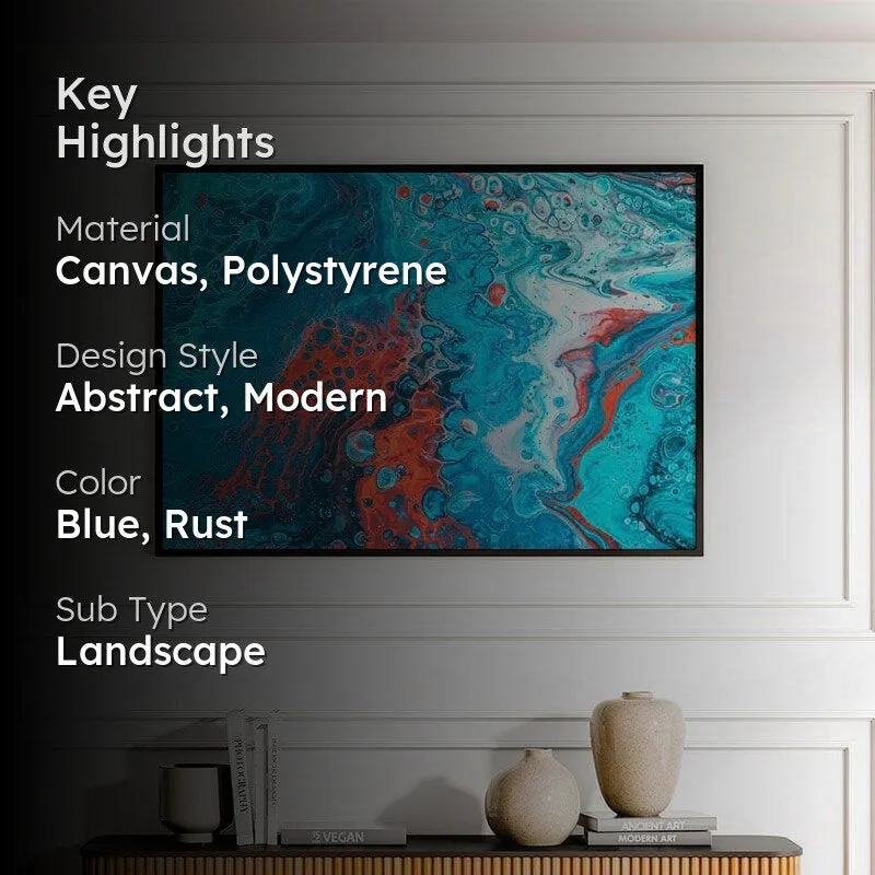 Wispering Rust Canvas Wall Painting - Black Frame media 2