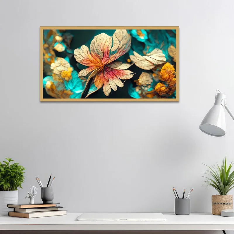 Riam Floral Wall Painting With Frame media 1