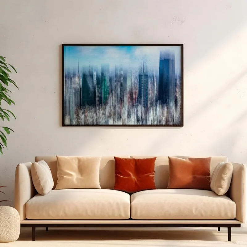 Tokyo Layers Canvas Wall Painting - Black Frame media 4