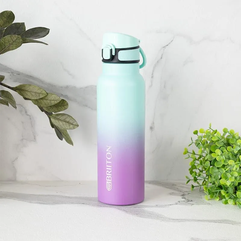 Hydro Chic Hot & Cold Thermos Water Bottle (Purple & Light Blue) - 750 mL media 1