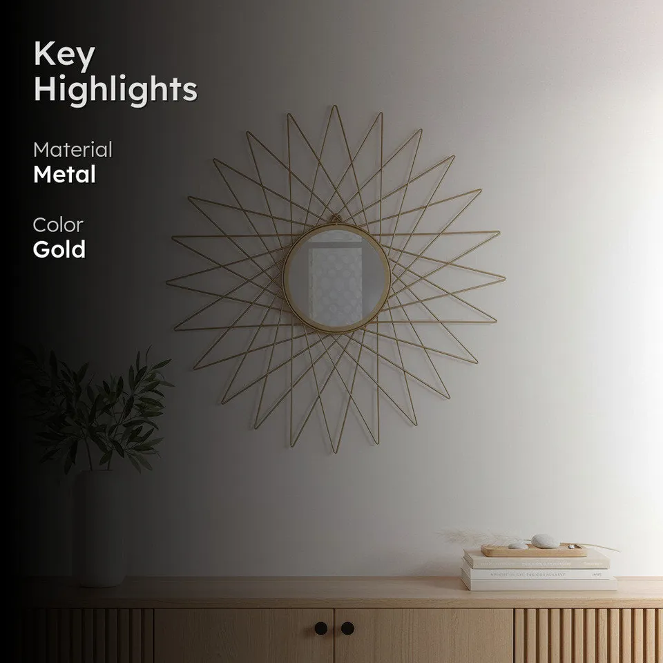 Radiant Nibbler Wall Mirror - Gold media 2