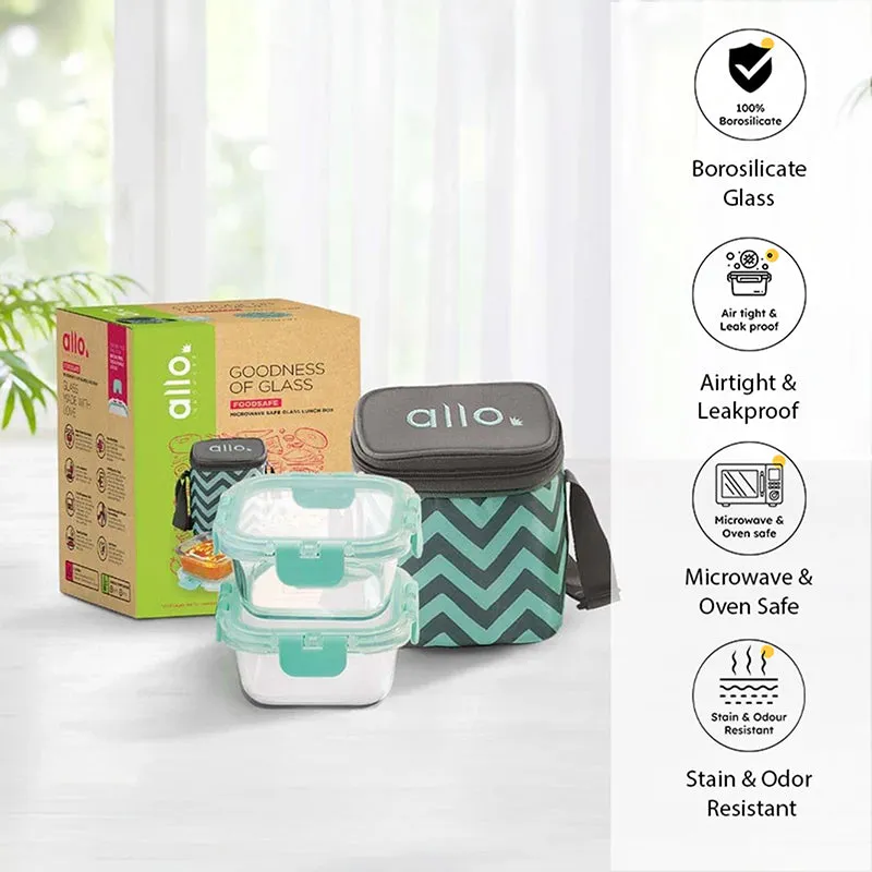 Jonas Lunchbox With Square Chevron Bag (310 ML) - Set Of Two media 1