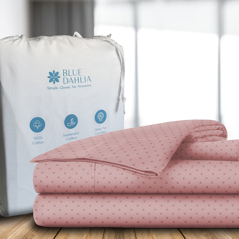 Swiss Dot Cotton Bedsheet (Cameo Rose) - 500 TC media 7