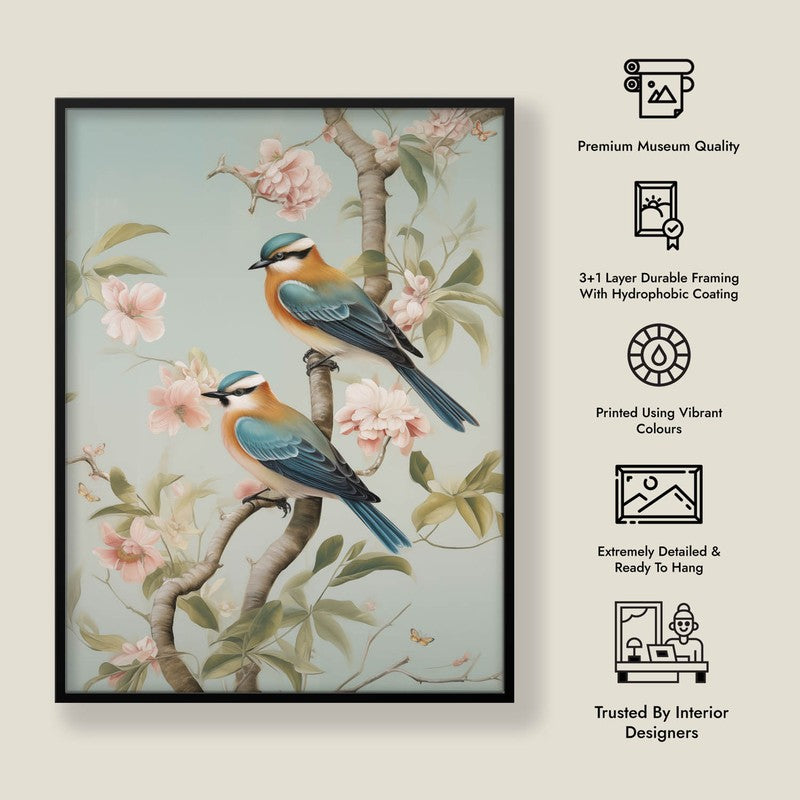Whimsical Aviary Archival Canvas Wall Art - Black Frame media 8