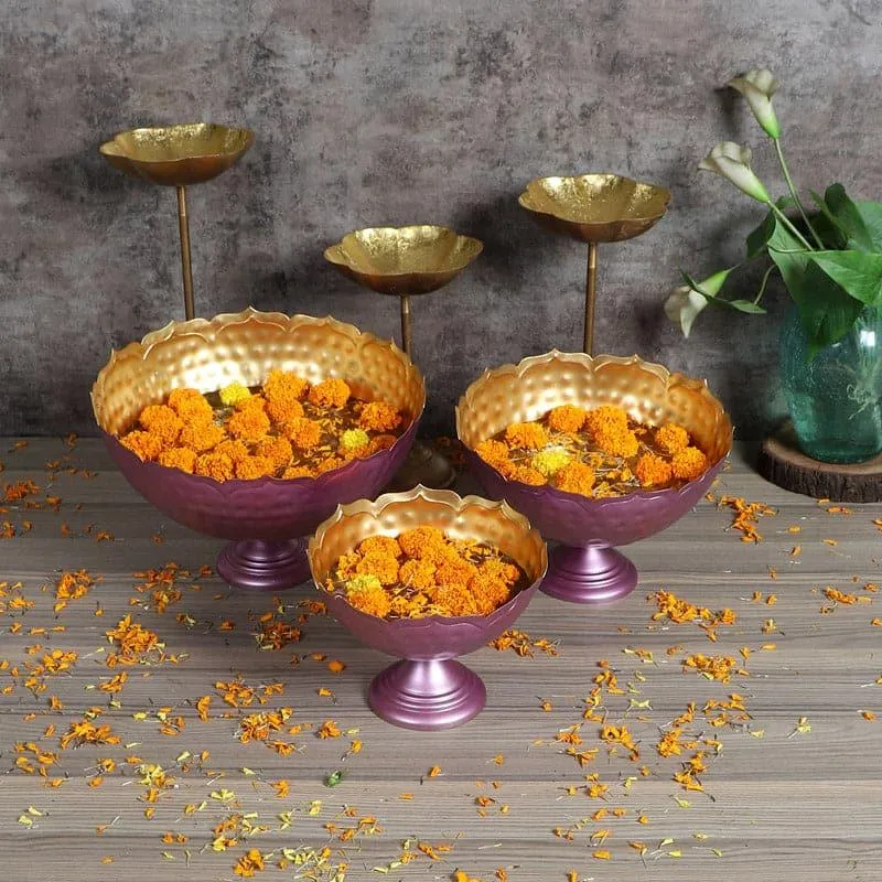 Kanshiki Kalyan Urli (Purple) - Set Of Six media 1