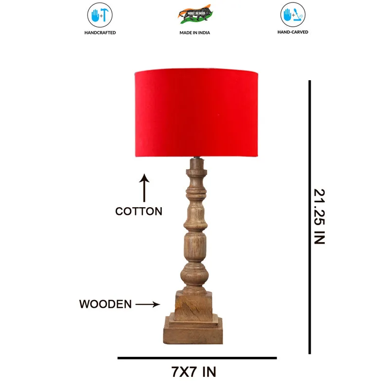 Cotin I Arbor Wooden Table Lamp - Red,Brown media 7