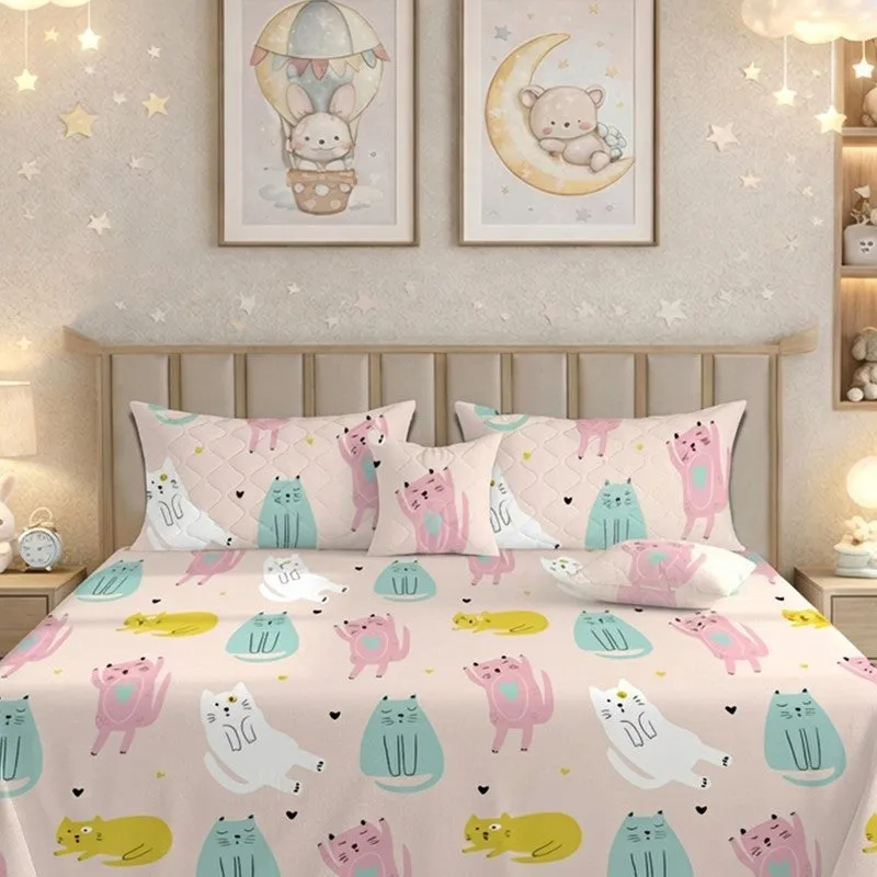 Colorful Cat GlaceCotton Kids Bedding Set (180 GSM) - Five Piece Set media 5