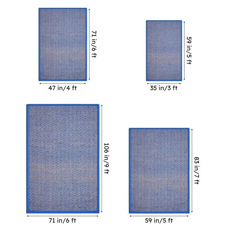 Saral Home TerraTread Anti-Slip Jute Cotton Area Rug - Blue media 7